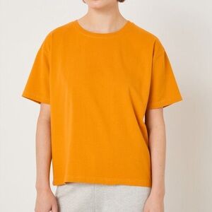 American Vintage Nectarine WOMEN'S T-SHIRT FIZVALLEY Classic Orange Crewneck Tee